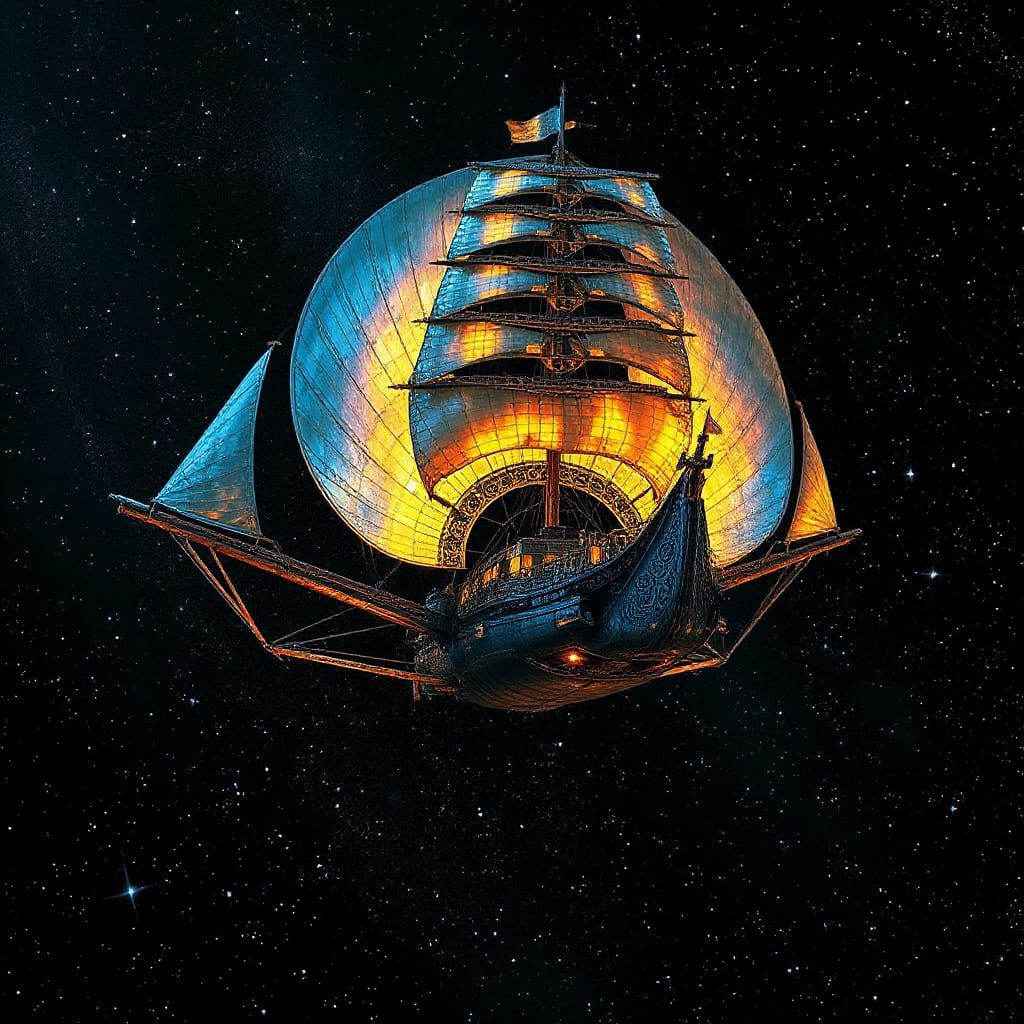 A Spaceship with Solar Panels for Romantics  by @Eldrad Syl