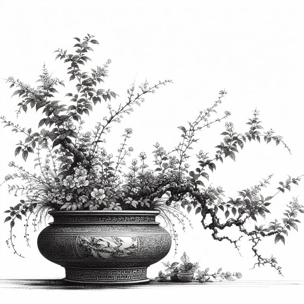 Ink Sketch Botanical Plant
