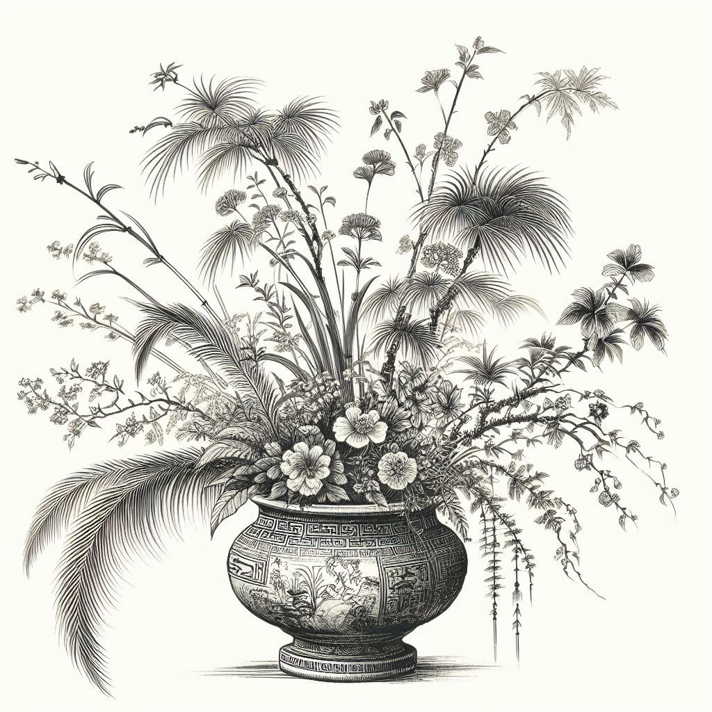 Ink Sketch Flowers