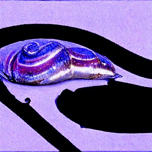 A snail with a glossy opalescent shell