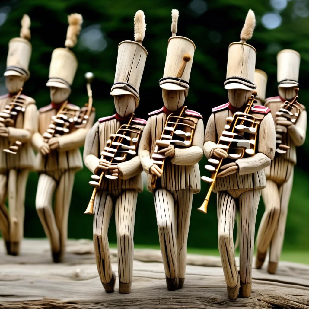 A driftwood marching band.