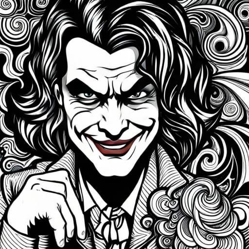Premium Vector | Black and white horror joker face mascot logo
