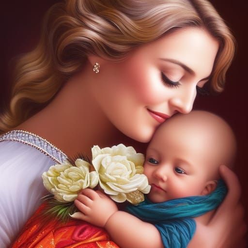 * Loving Mother With Babe In Her Arms- 2599   by @Preppergal
