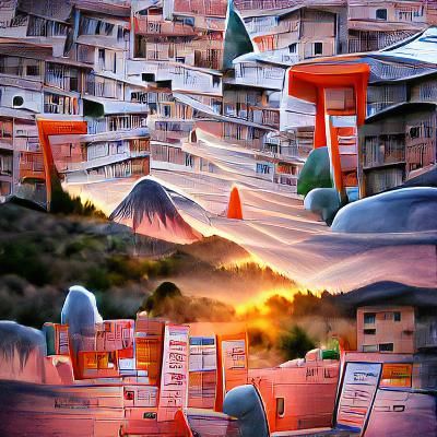 Manga city in the mountain