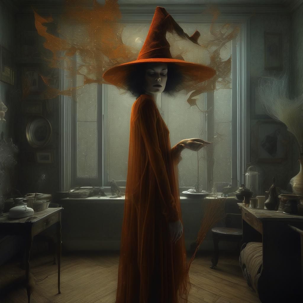 Witch in orange.