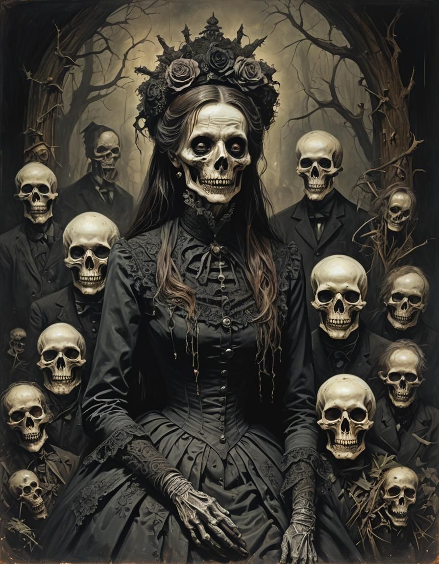 dark victorian portrait funeral post mortem rotting horror