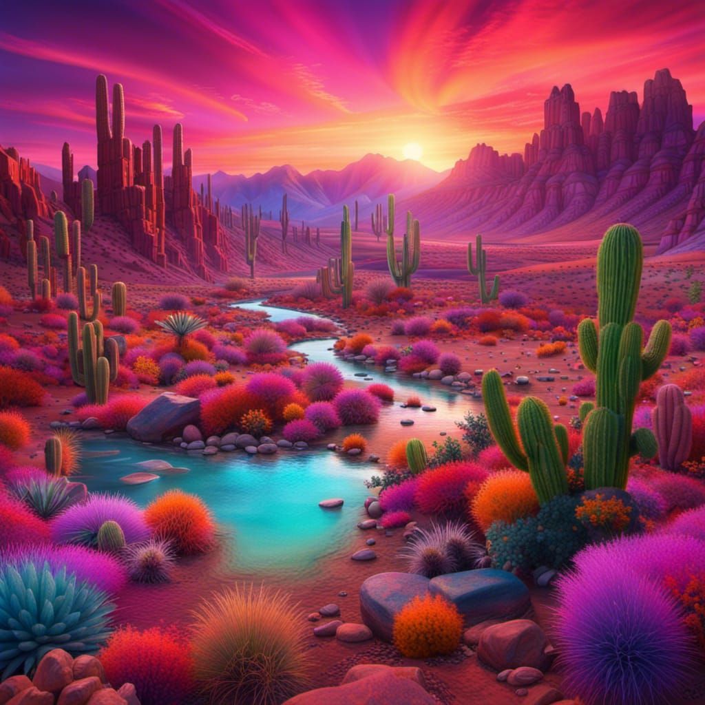 Sunset Desert Oasis  by @Dean