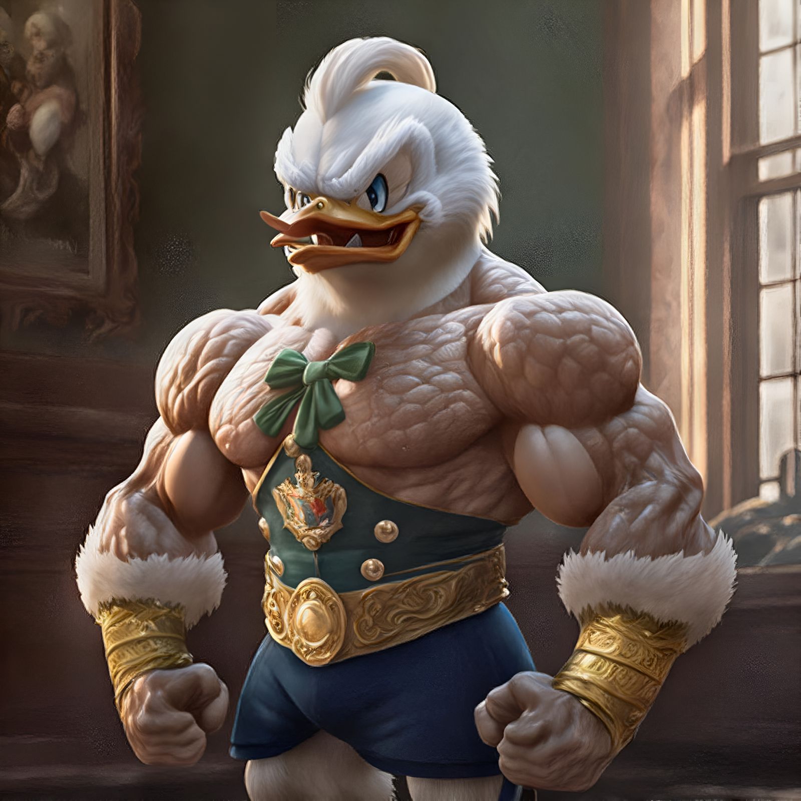 Midjourney v4: Swole McBuff Returns