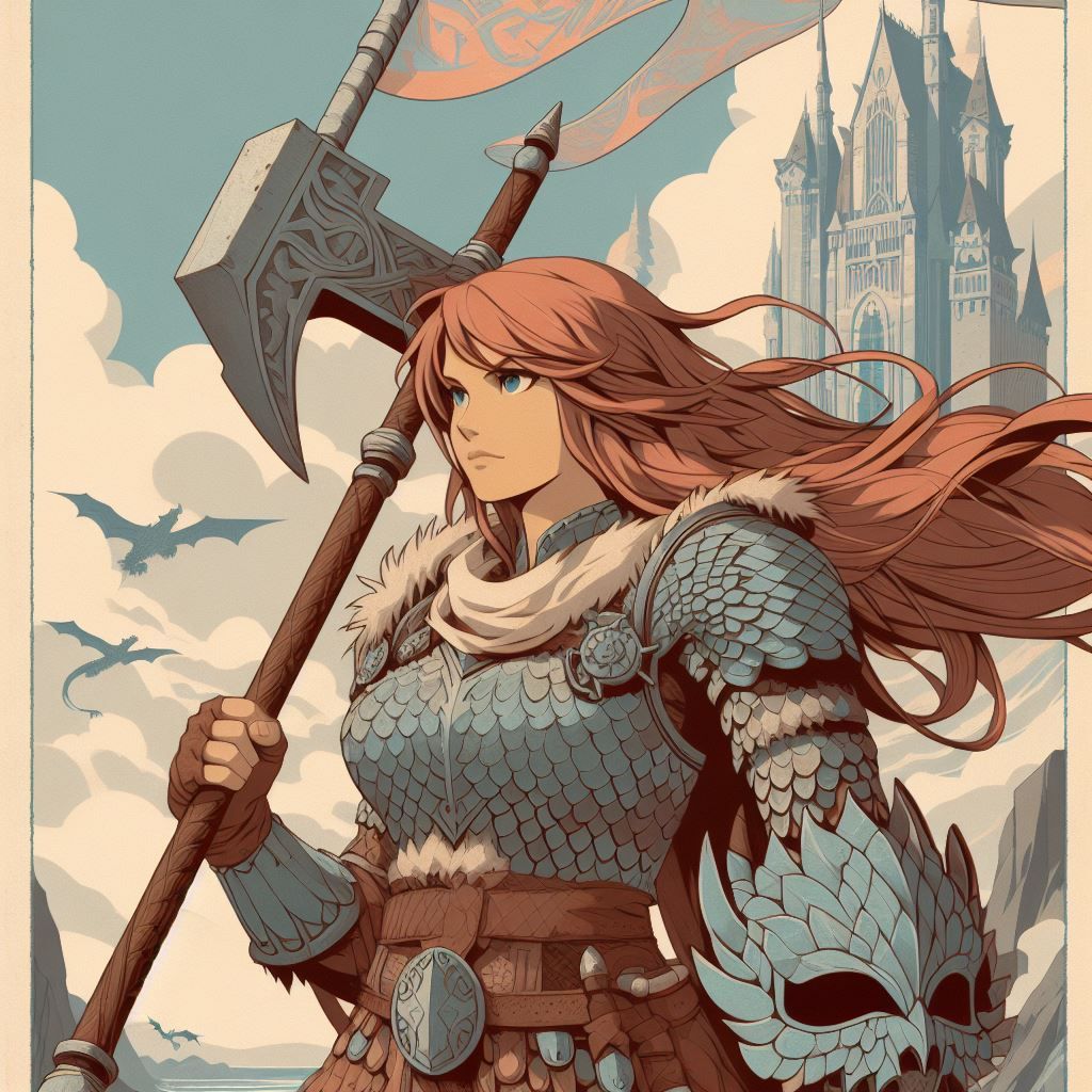 Warrior girls in constructionist style