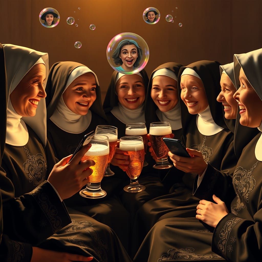 Nuns AI Images party