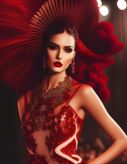 Vogue haute couture in red