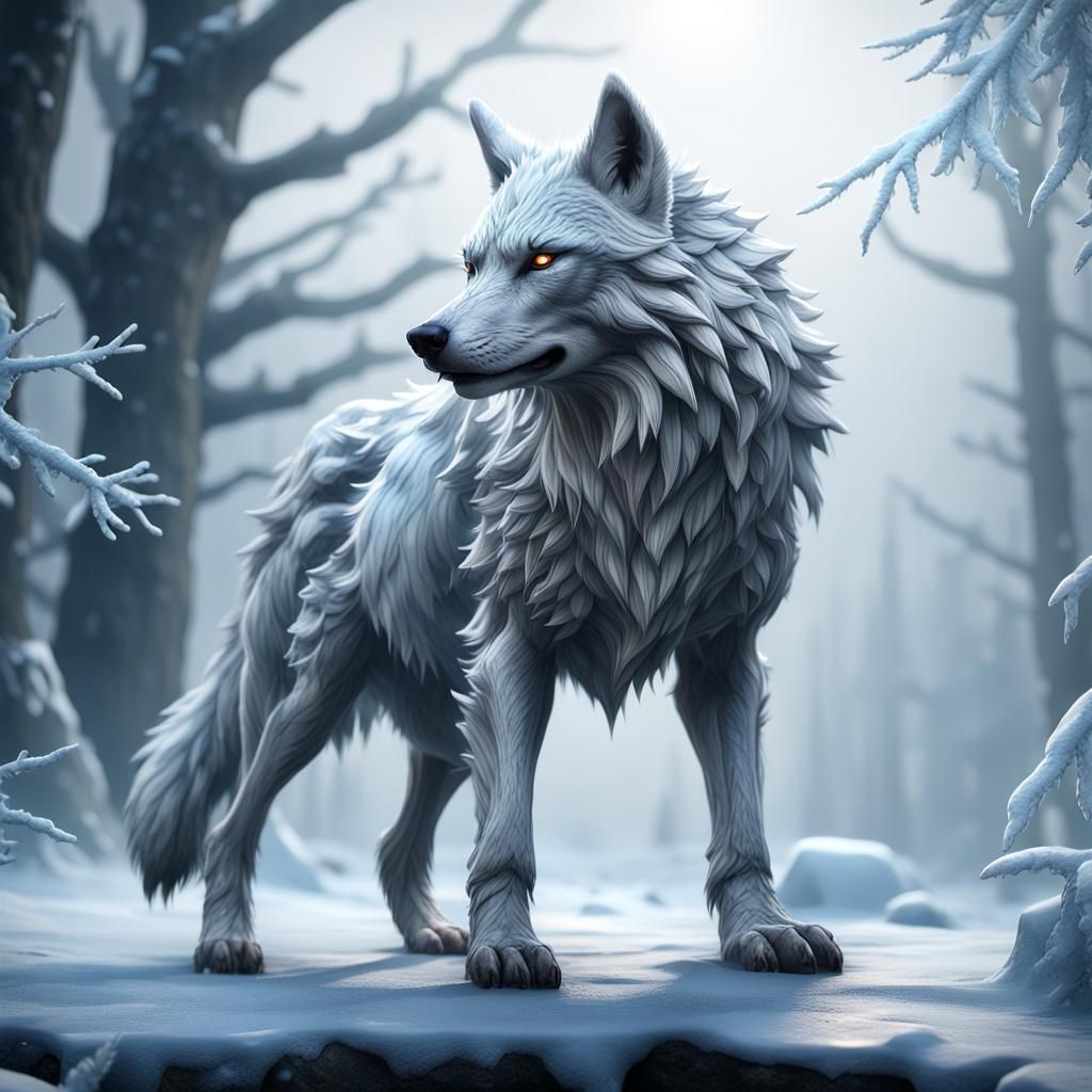 wolf in frozen forest 2