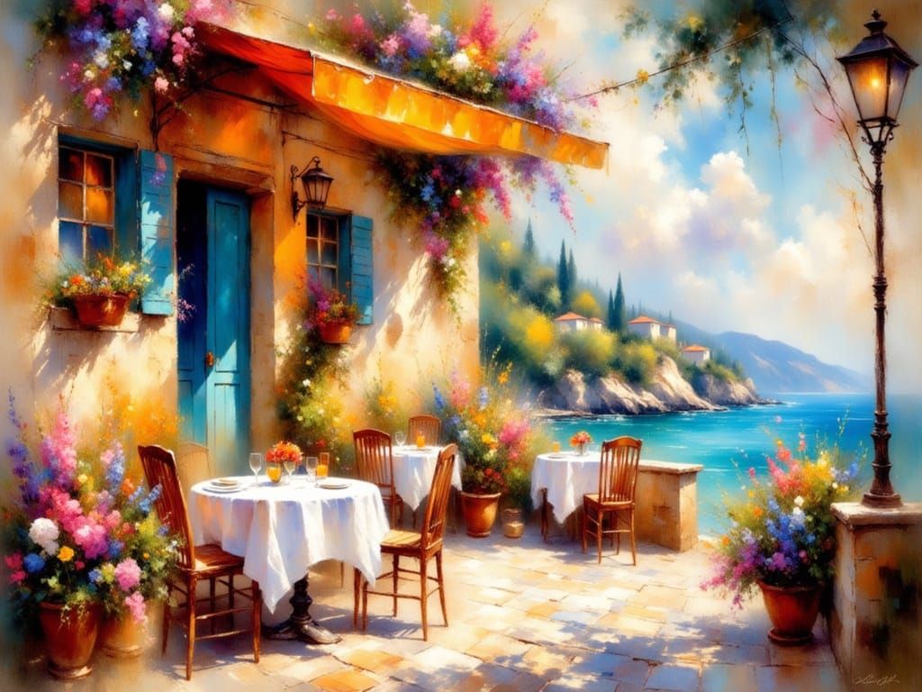 Mediterranean cafe.   by @Kaydenpat