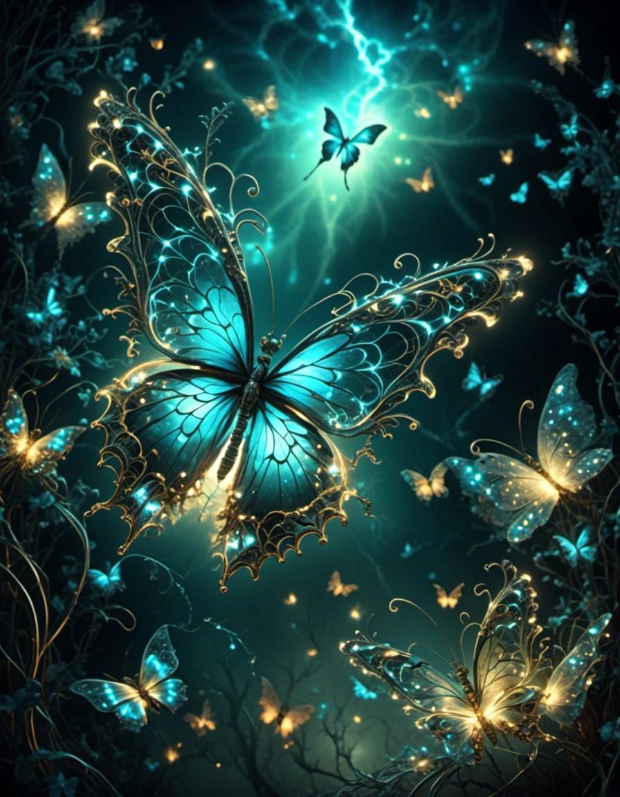 Beautiful butterfly <lora:Bioluminescent craft:1.0> 