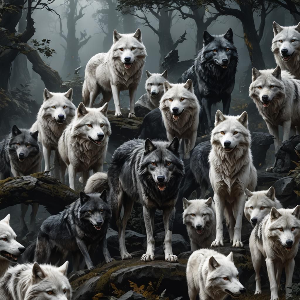 black and white Wolves