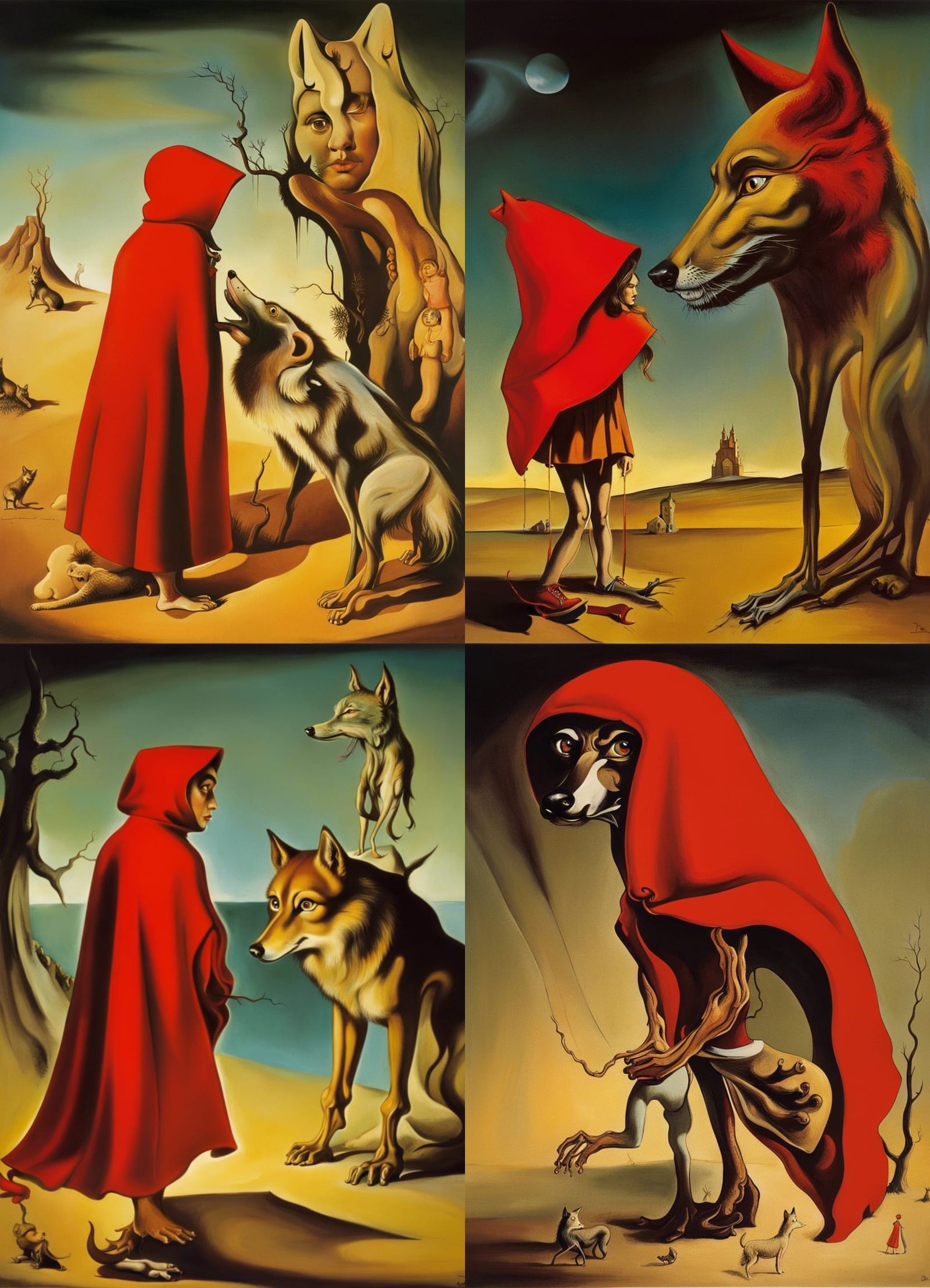 Dali little red hood and the wolf surrealism 