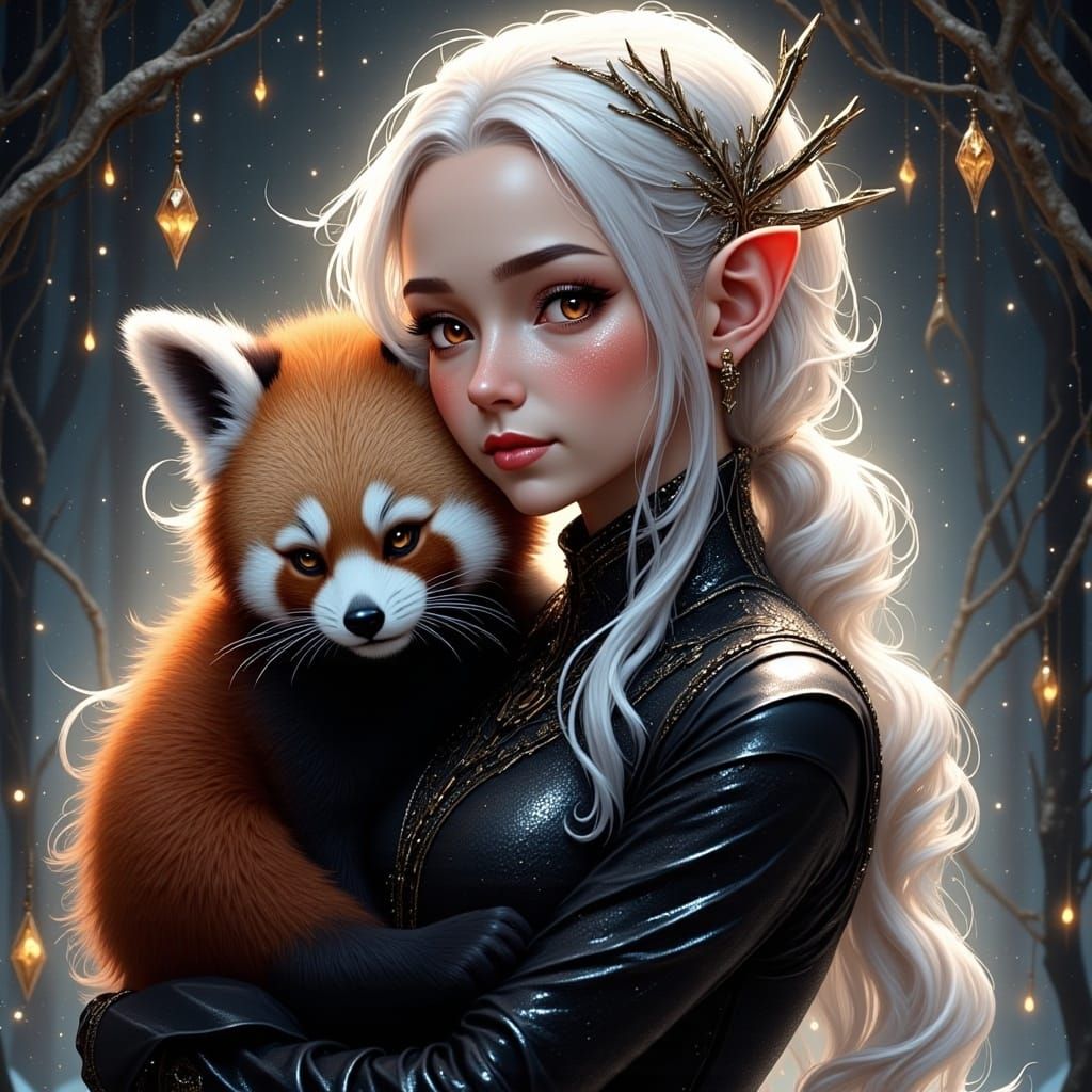 <lora:EthierUnreal Fx:1.0>, A stunning, elegant, and refined female elf with pale, translucent skin, she has long, flowing, and lustrous sil...