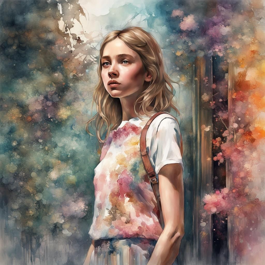 First Day of School: Digital Watercolor Cubism