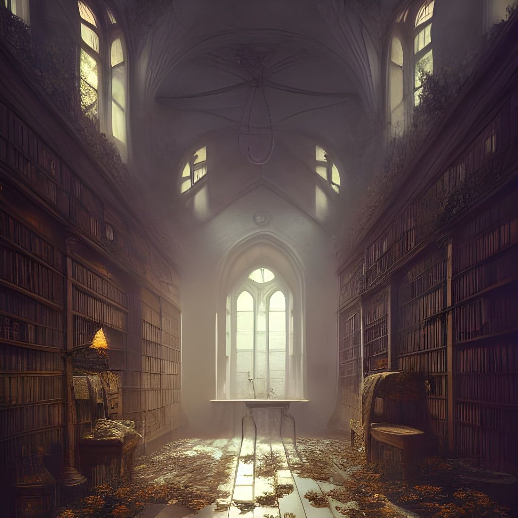 Abandoned Library - AI Generated Artwork - NightCafe Creator