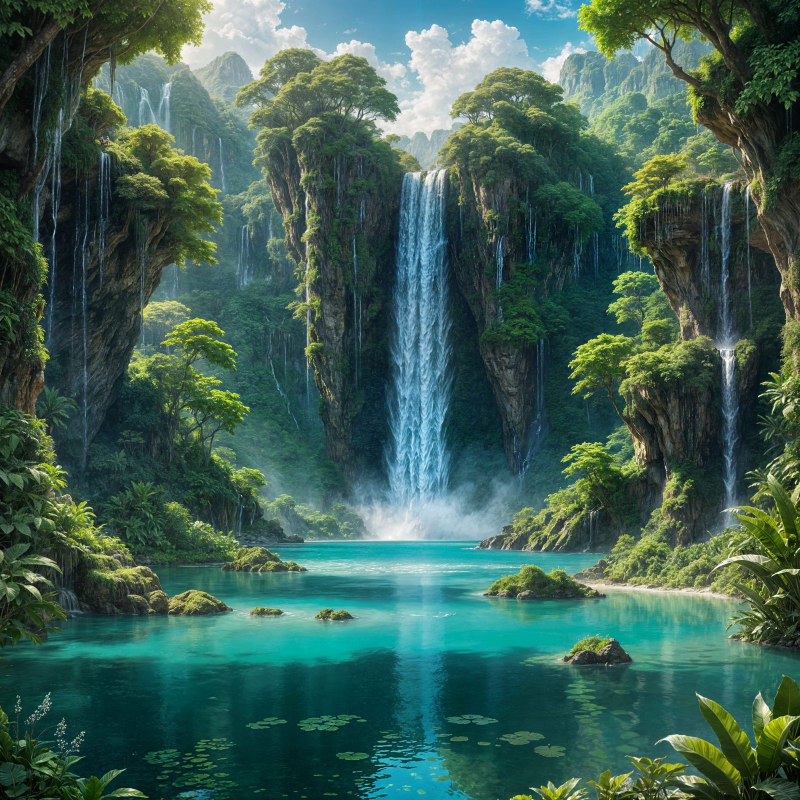  waterfall cascading  by @Lady Amelia of the night circus 