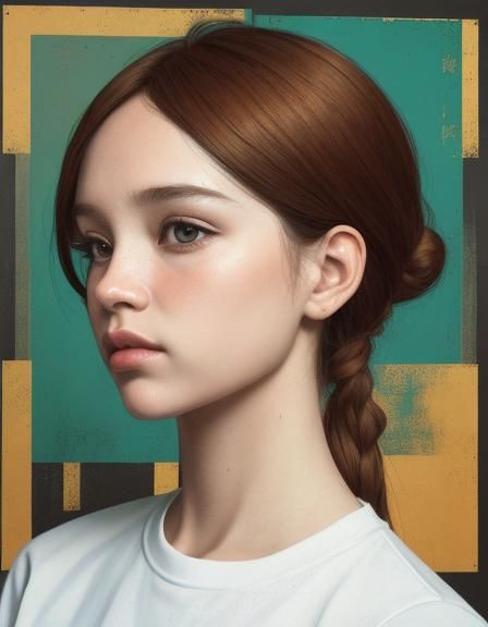 {[(Screen print, pop art, splash screen art, triadic colors,...