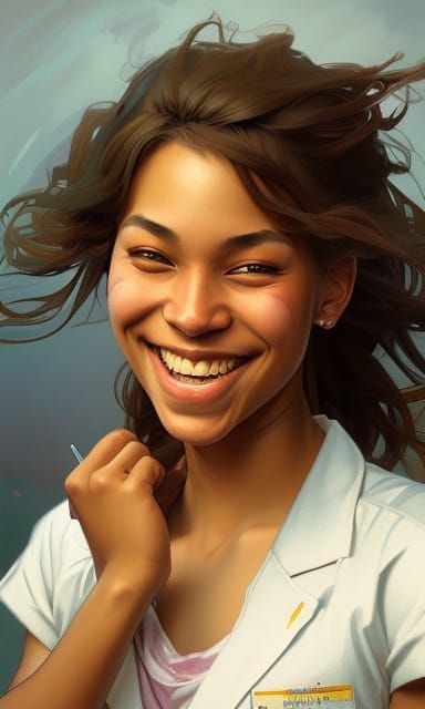 The beautiful smile of a pretty nurse 