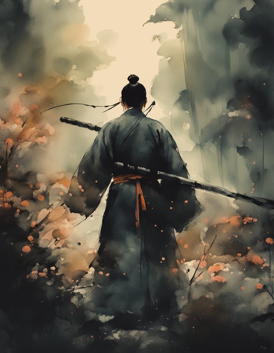 Intricate Chinese Ink Art with Expressive Brushstrokes