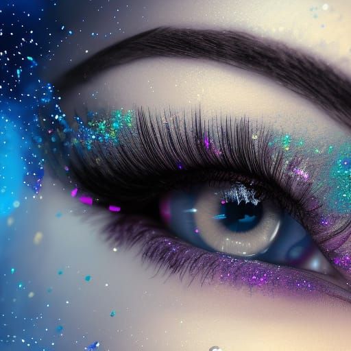 Glitter eyelashes