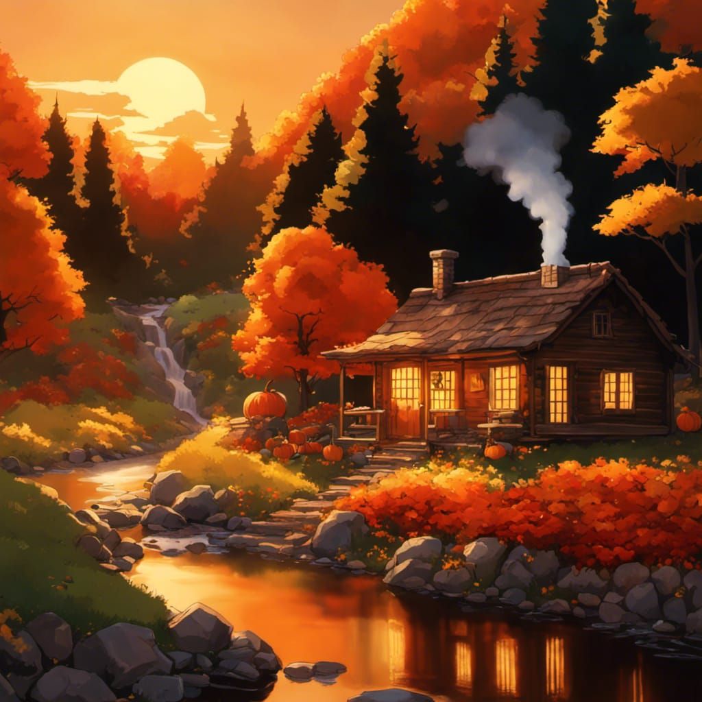 Autumn orange hues at sunset  by @Elisha