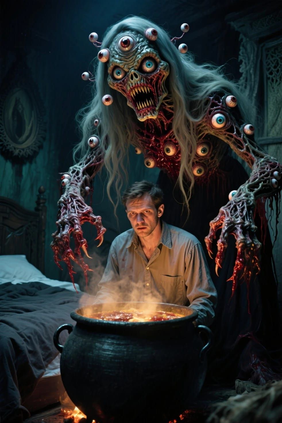 Scary horror creations I just made of pure evil baba yaga wi...