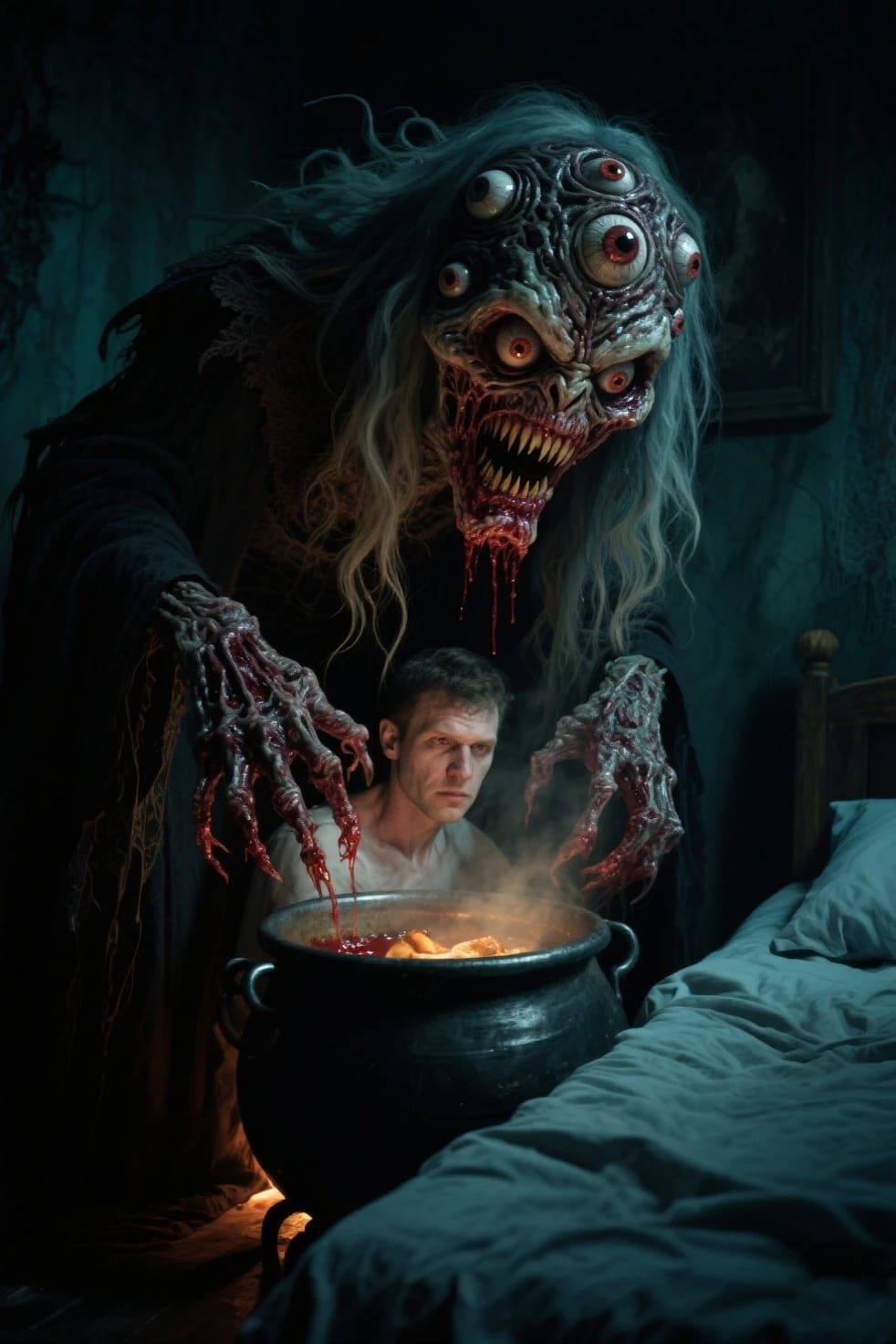 Scary horror creation I just made of evil witch baba yaga wi...