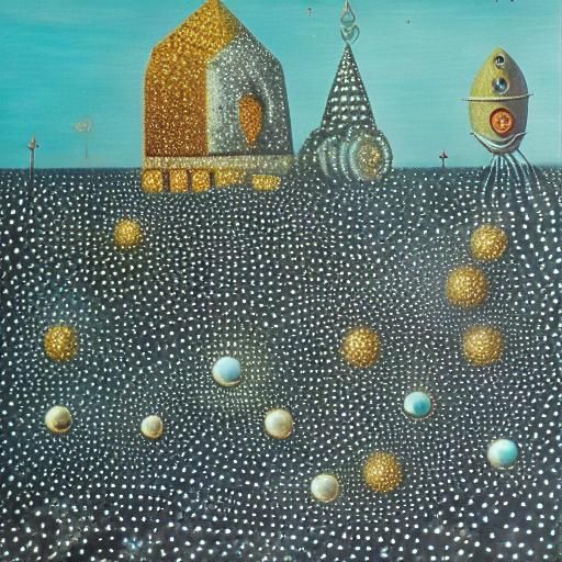 Various shapes sizes abstract dotted diamonds black pearls p...