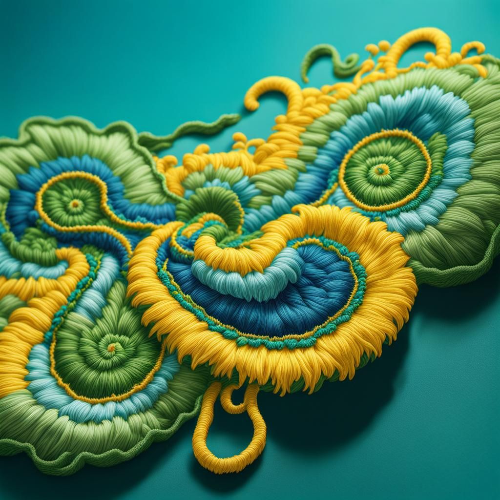 Embroidered amoeba