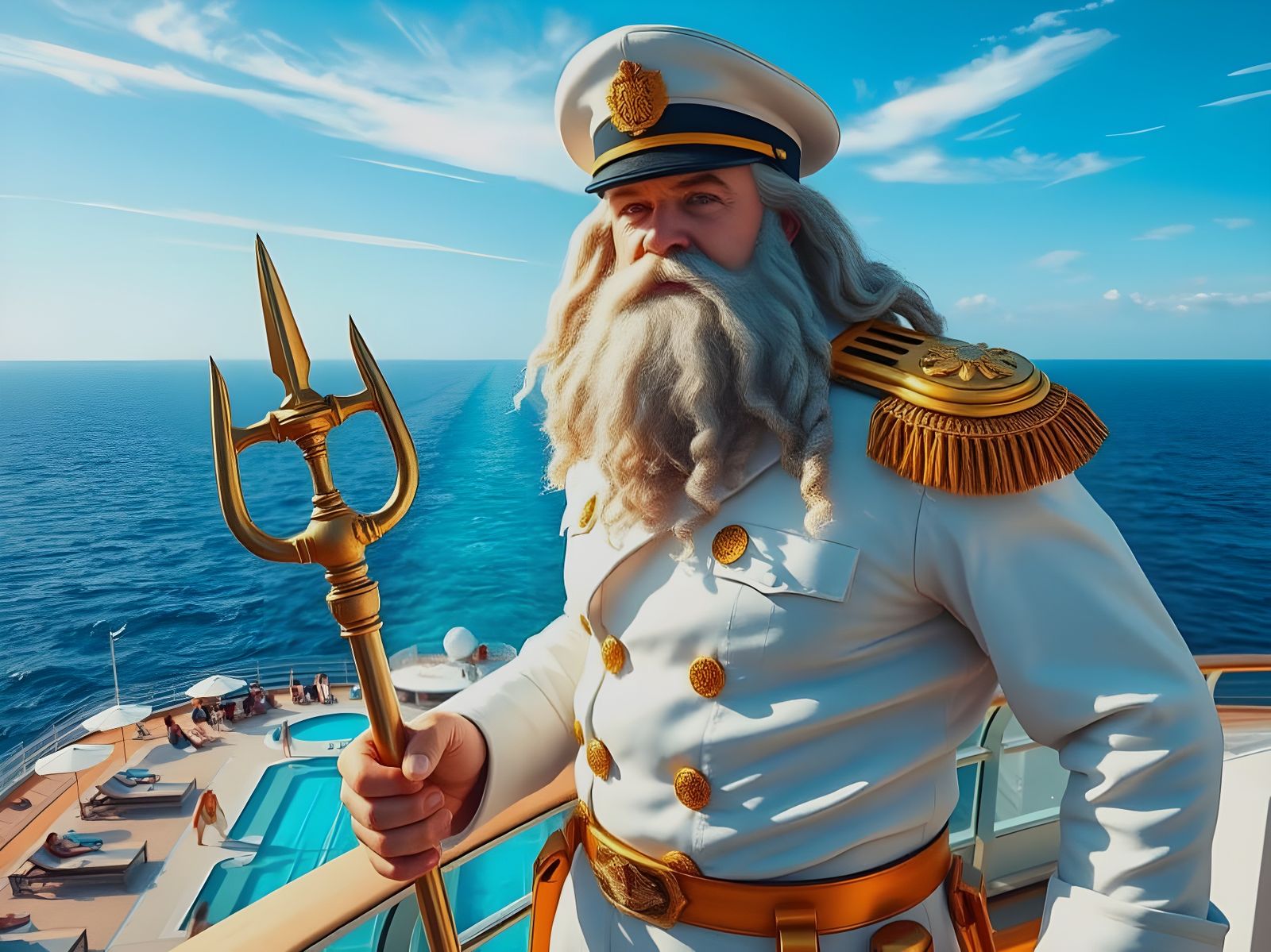"Welcome aboard!" says Captain Poseidon  by @Gary Murakami