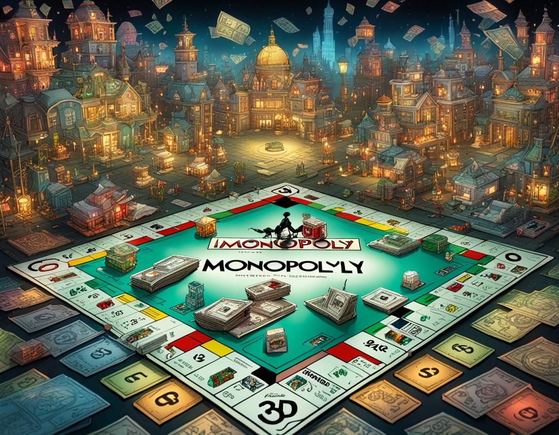 3D monopoly board game, Hyperdetailed, Enchanting, High Resolution, Uplighting, 16k Resolution, Fantasy, ...  by @Kindly Offer