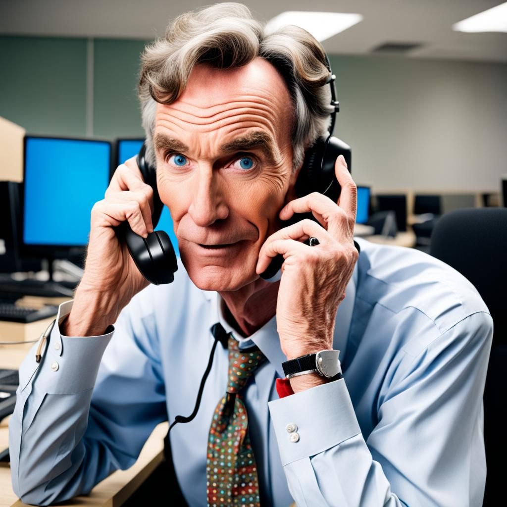 Bill Nye - Call Center Guy - AI Generated Artwork - NightCafe Creator