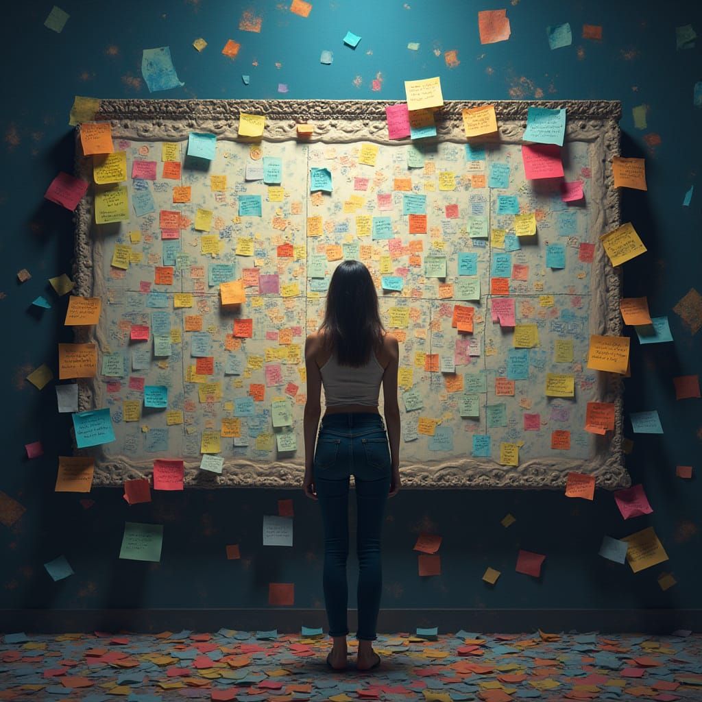 Woman Before Calendar in Digital Matte Painting Style