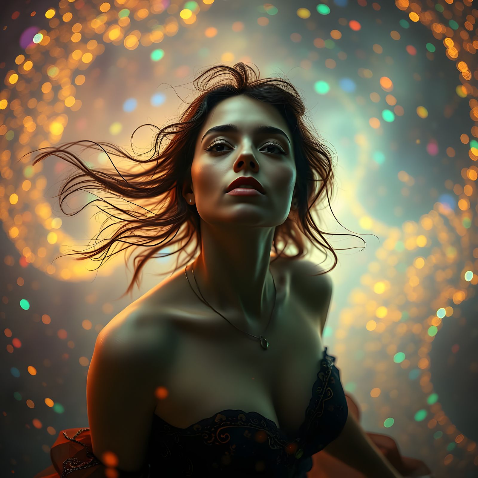 Comic Beauty in Vibrant Cosmic Realm
