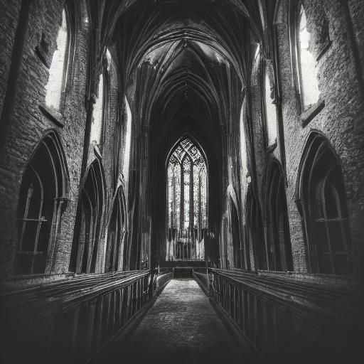 Fleeing a Ghostly Spirit in Gothic Horror Style