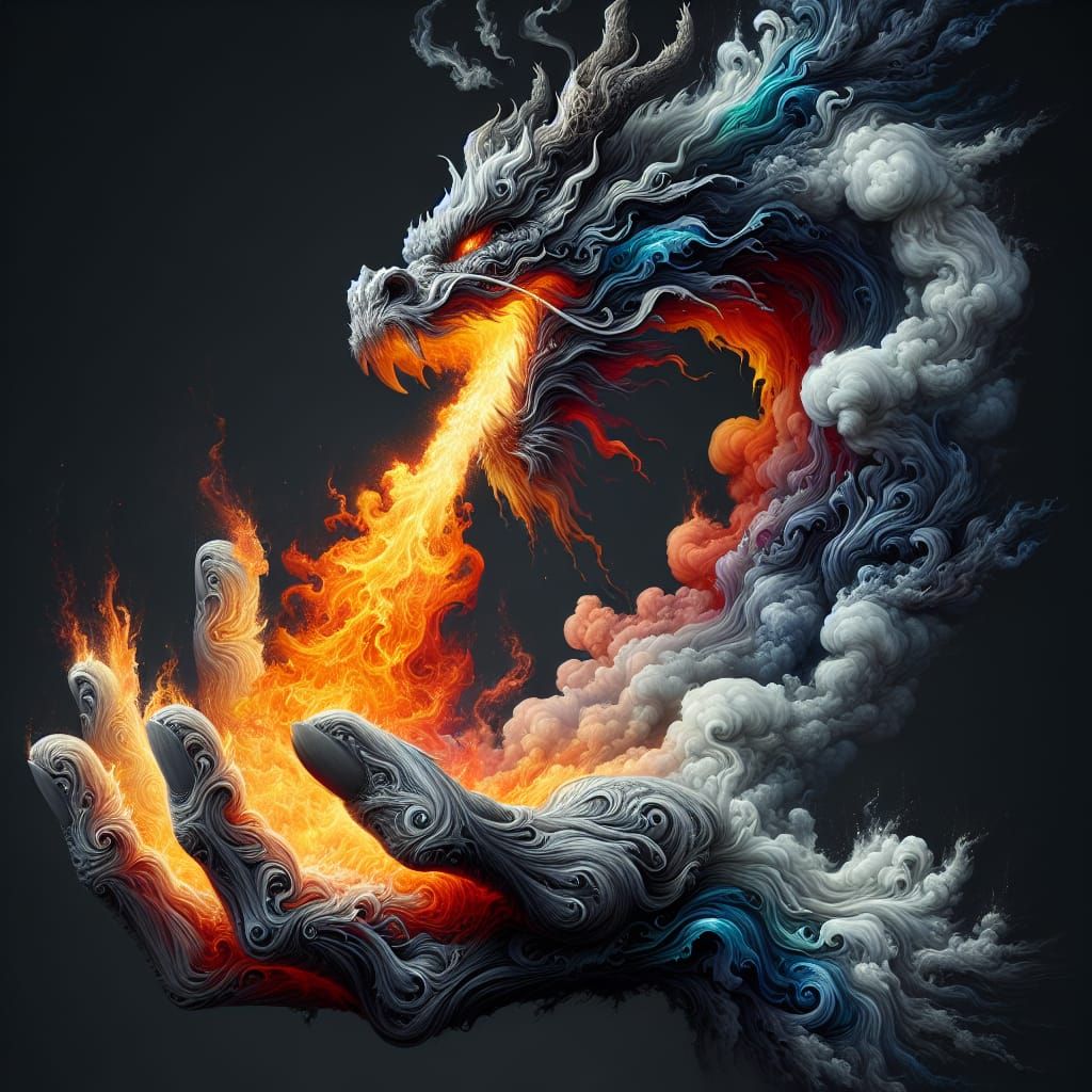 Smoky Hand and Dragon: Fantasy Concept Art