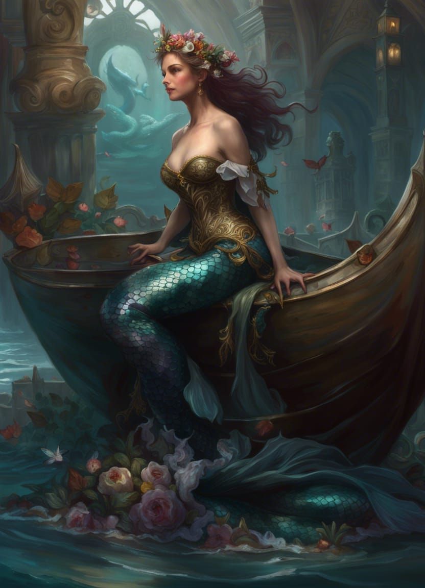 Mermaid on a Boat  by @AeoLus