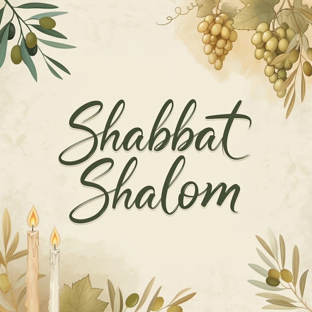 Serene Shabbat Shalom Typography Design