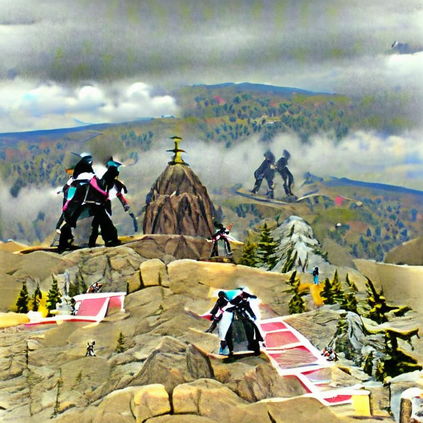 Two Ronins dueling at the top of the Mountain