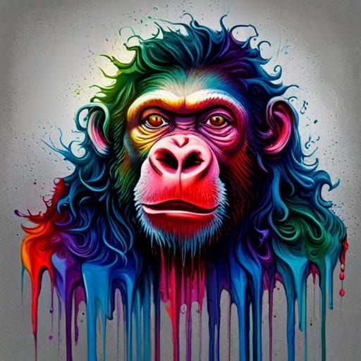 bad melting monkey graffiti art, splash art, street art, spray paint ...