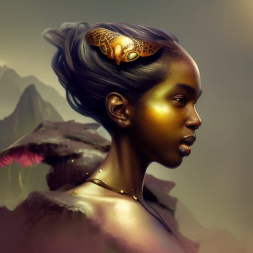 Black baby girl with tortoise