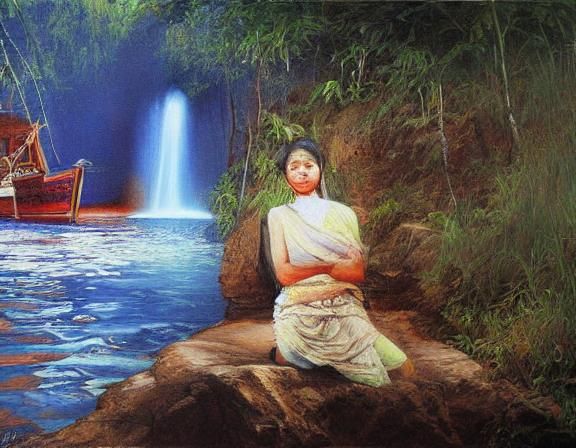 Thailand ghost story tale oil painting by James Gurney