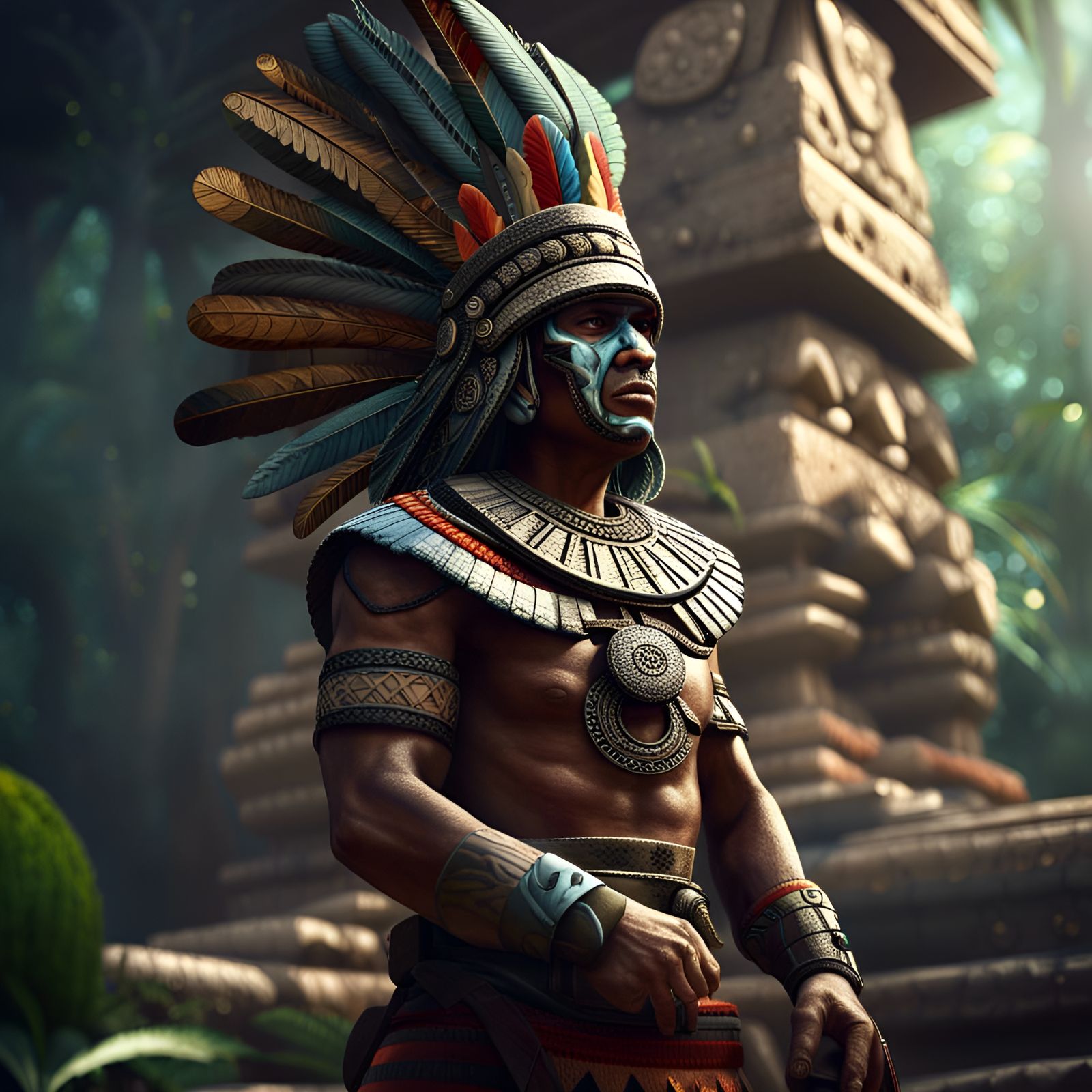 Aztec priest - AI Generated Artwork - NightCafe Creator