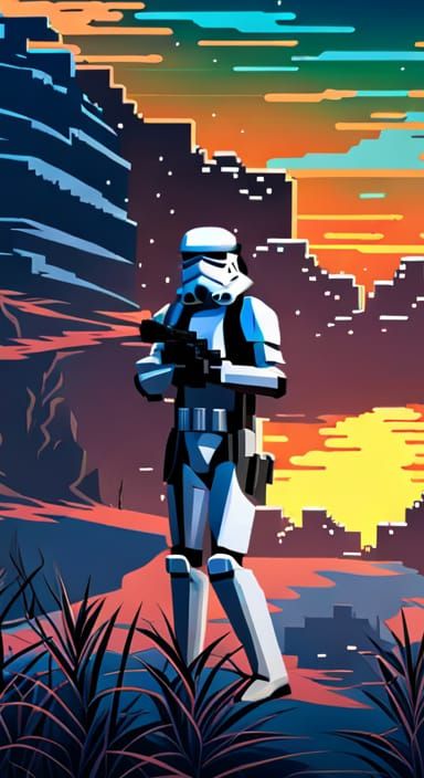 Star Wars Stormtrooper at night - AI Generated Artwork - NightCafe Creator