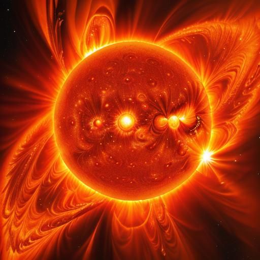 Extreme Closeup Sun, Image of corona created by magnetic fie...