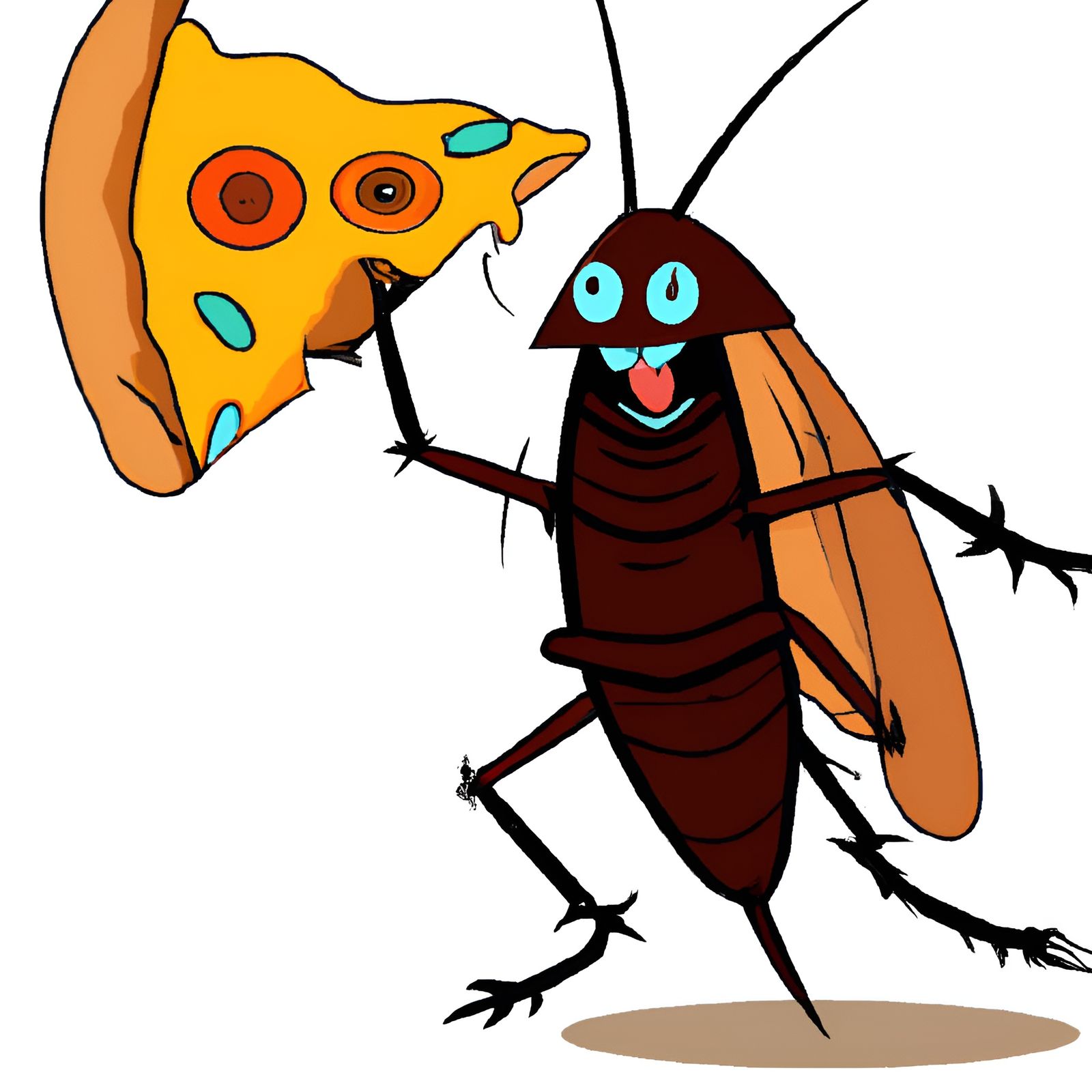 Cockroach with fins holding a pizza - AI Generated Artwork - NightCafe ...